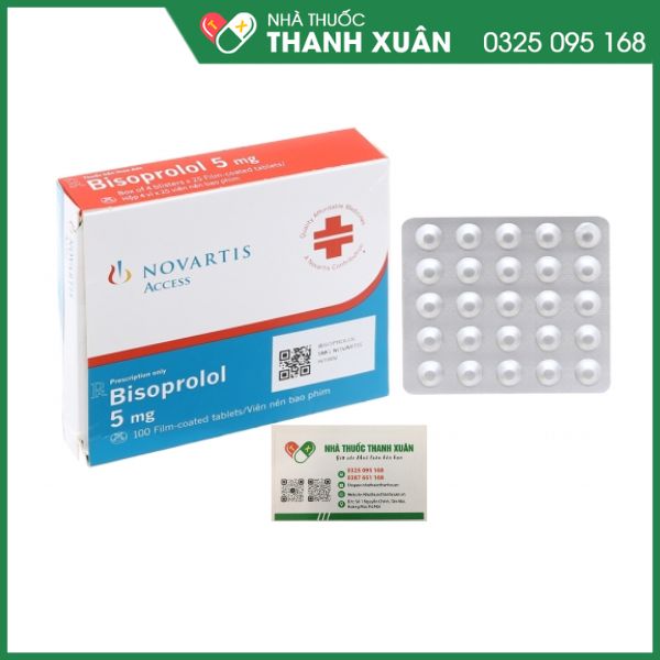 Bisoprolol 5mg - điều trị tăng huyết áp đau thắt ngực